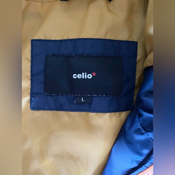 70s Vintage Men’s Jacket Navy Blue Nylon Spring Fall Coat 1970 Yellow Trim Hood - Picture 8 of 9